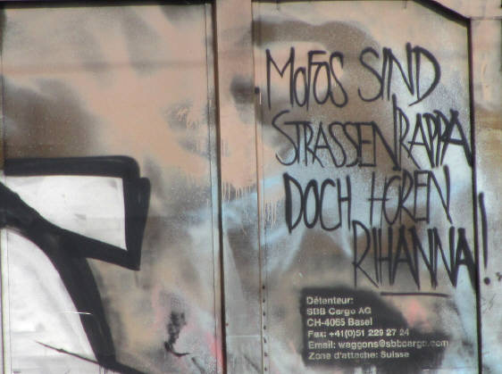 Mofos sind Strassenrapper aber hören Rihanna. Freight graffiti zürich