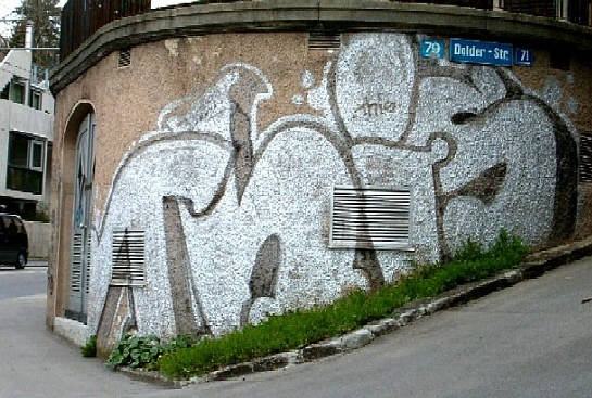graffiti ecke bergstrasse dolderstrasse in der nhe des hare krishna tempels