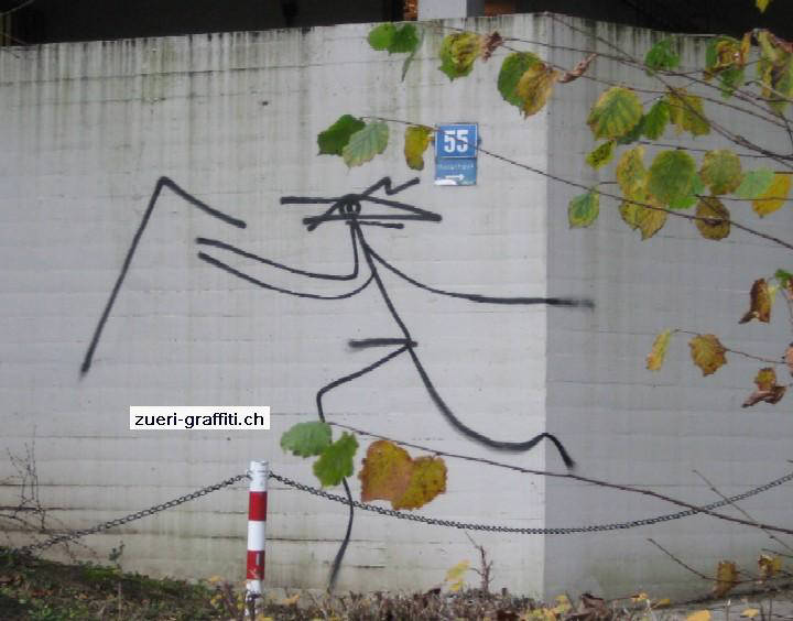 harald naegeli streetart figur von 2010. ein meisterwerk des sprayers von zrich