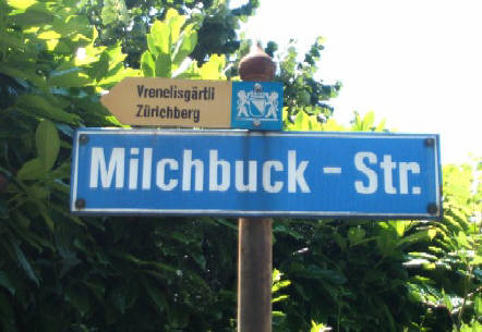 Milchbuck-Strasse Zrich Strassentafel