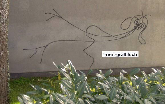 undine graffiti von harald ngeli an der schnberggasse an der wand des deutschen seminars der uni zrich