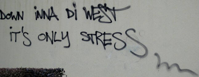 DOWN INNA DI WEST ITS ONLY STRESS graffiti tag zurich switzerland 2011