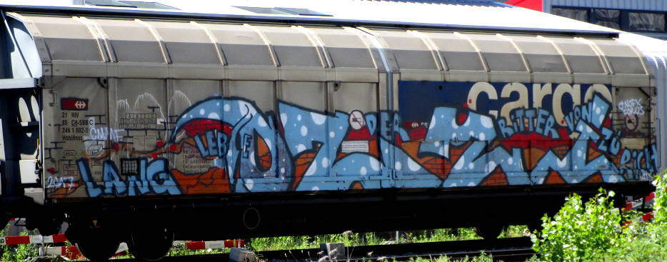 lang lebe der ritter von zrich sbb-gterwagen graffiti by OZZI