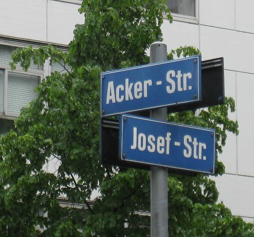 Ackerstrasse Ecke Josefstrasse Zrich West Kreis 5 Strassentafel