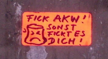 FICK AKW SONST FICKT ES DICH. streetart kleber in zrich aussersihl k4 bckerstrasse