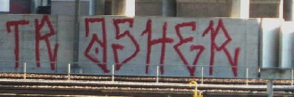 TRASHER graffiti tag bahnhof hardbrcke zrich sbb