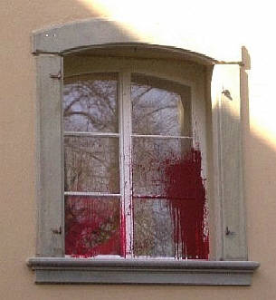 color bomb attack on public prosecutors office in zurich switzerland, march 2007